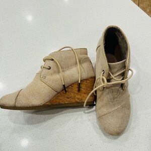 Toms Natural Wedge Ankle Shoes